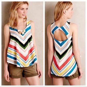 Anthro Deletta Open Back Swing Striped Tank Top